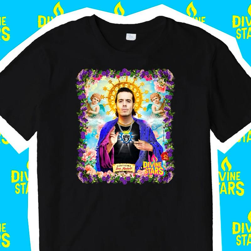Playera de Divine Stars en color negro con diseño de José Madero
